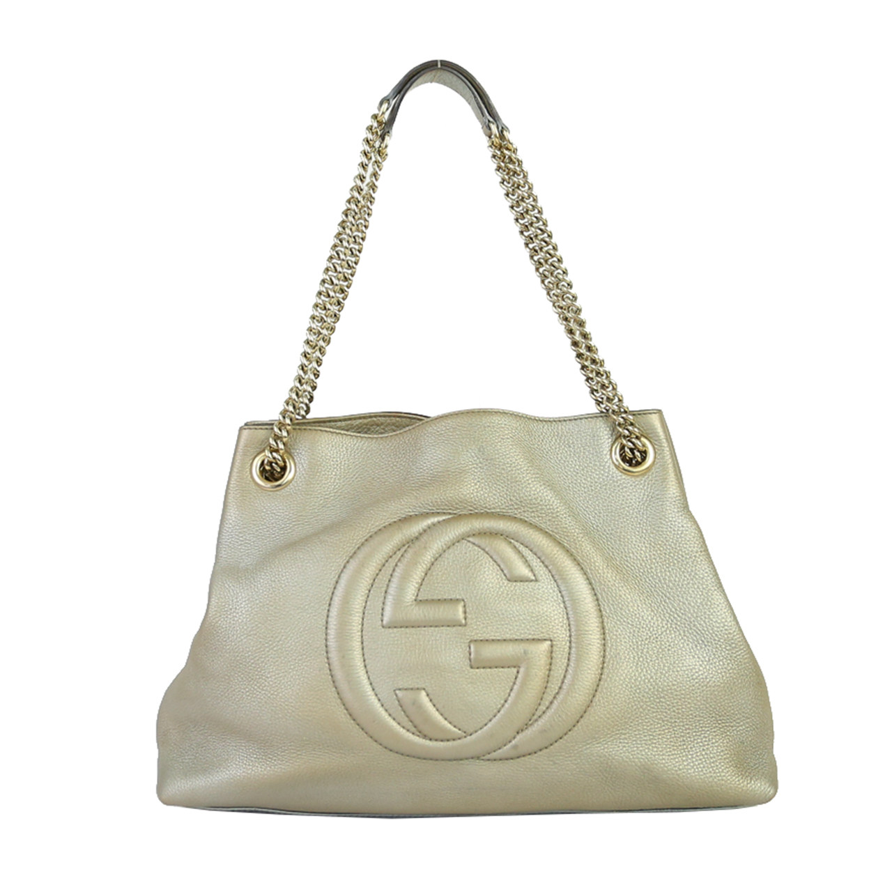 [9.5新]古驰gucci女士soho银色大号单肩包d9417参考价12000