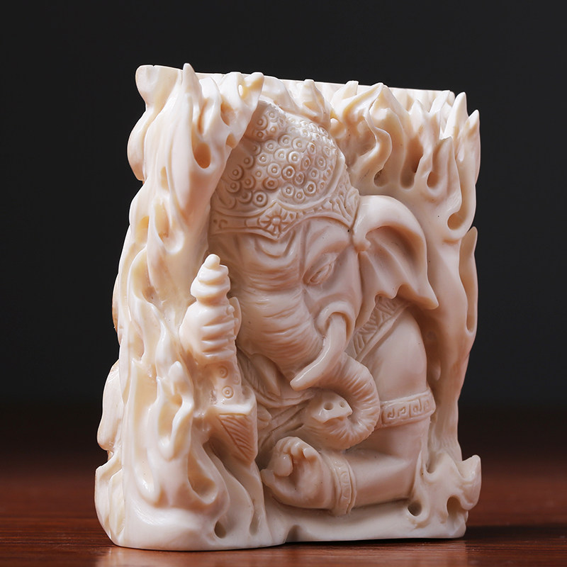 【象头神】猛犸牙雕 精雕守护象头神挂件 招财吉祥