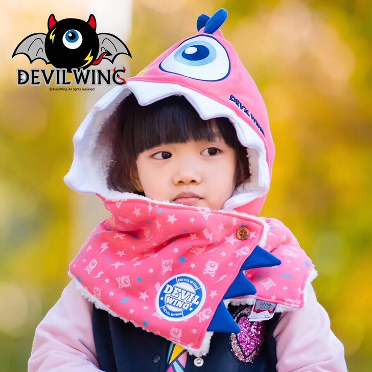 韩国小恶魔devilwing冬季帽子加绒护耳保暖帽子围巾套装