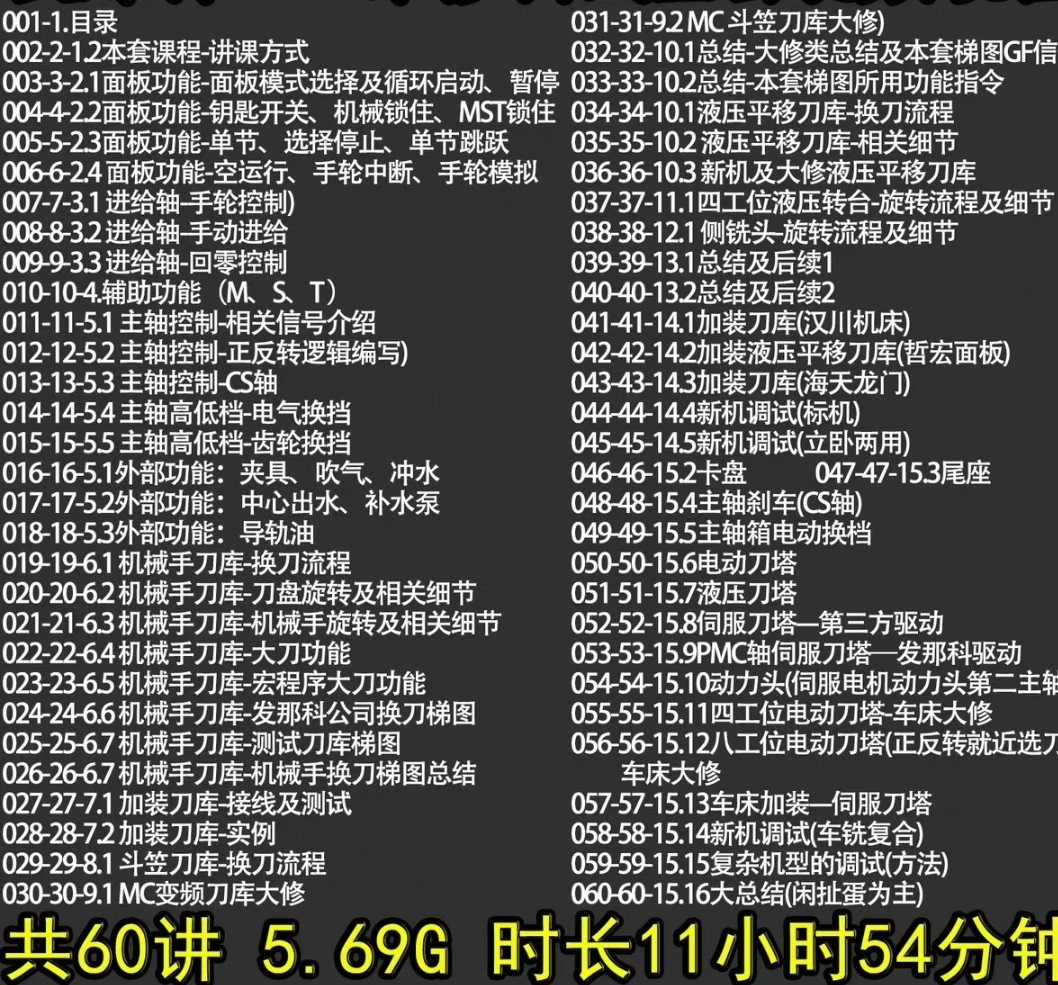 发那科PMC维修调试全套视频教程，60节详细课程，FANUC梯形图实操为主-机械资源网