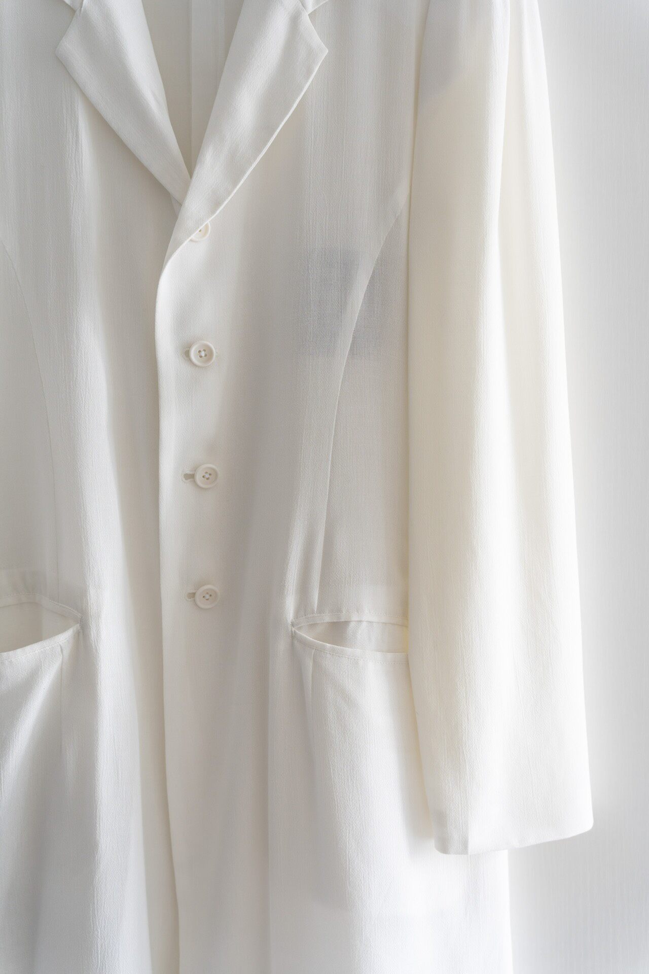 Yohji Yamamoto 97SS White Silk Coat — back