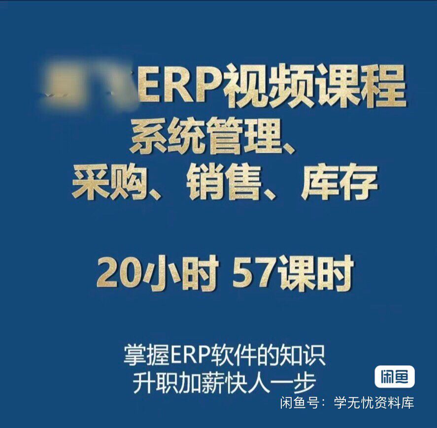 【拍下秒发】ERP系统学习教程视频课程+系统管理、采购、销售