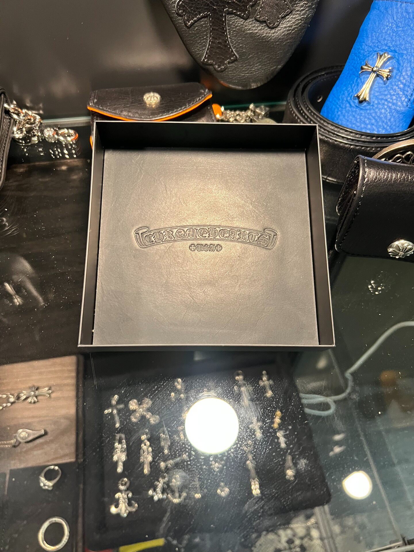 Chrome Hearts style square tray
