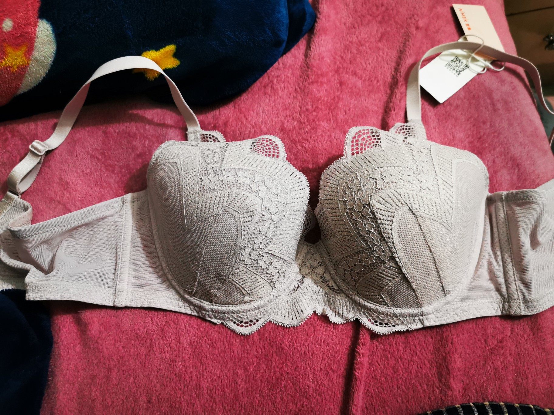 爱慕女大胸显小国风内衣大胸显小国风文胸300元左右老婆专属礼物