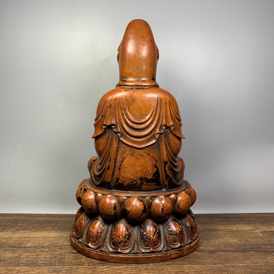 【鬼市】d61纯铜鎏金净水观音尊像长16.5宽15高31厘米2707克