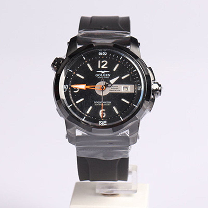 20【99新 未使用】古尊蛟龙号潜水500米防水机械表橡胶男士腕表