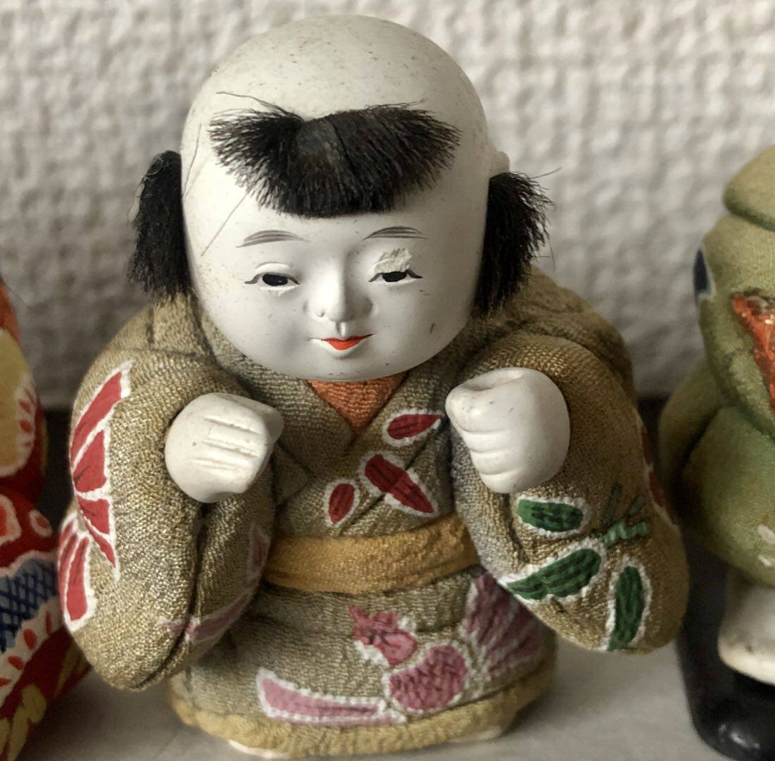 日本传统工艺3月3女儿节娃娃小摆件一组7个,个别手持东西没了.
