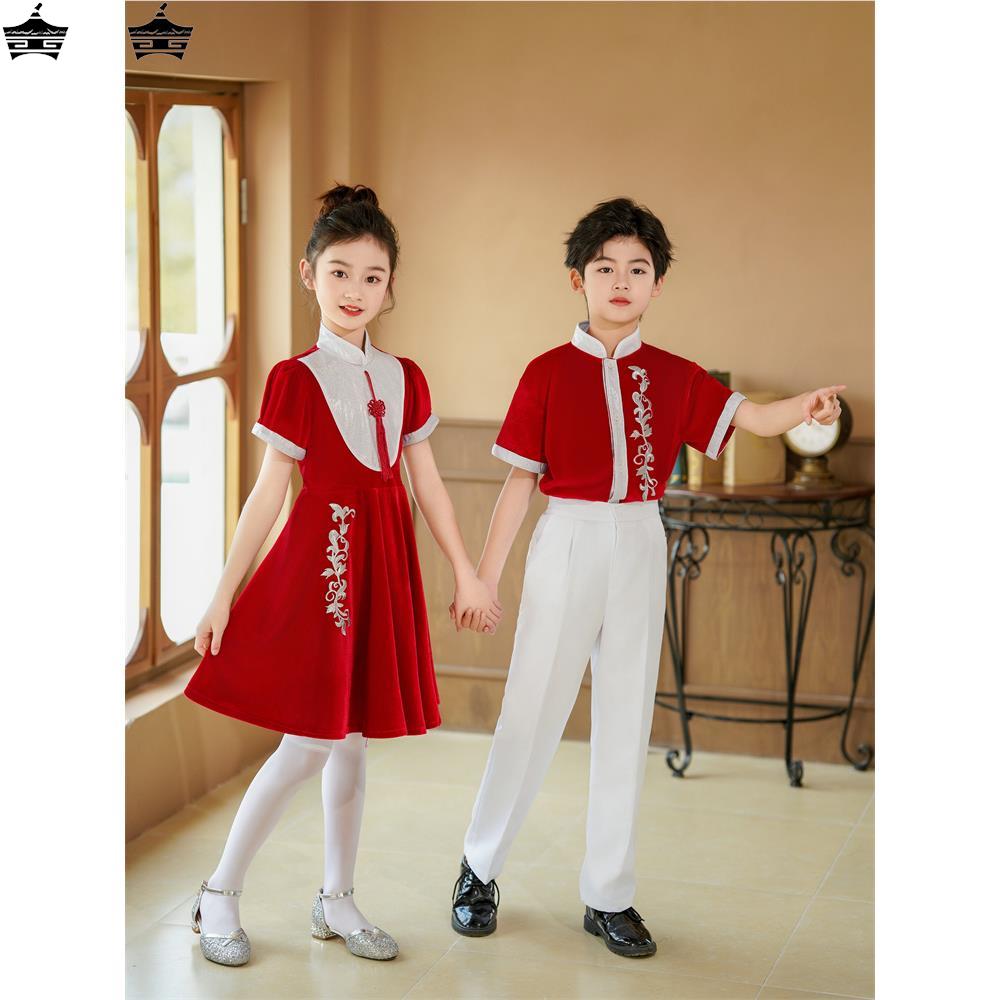 六一儿童朗诵演出服男女中小学生大合唱团表演服中国风幼儿舞蹈裙