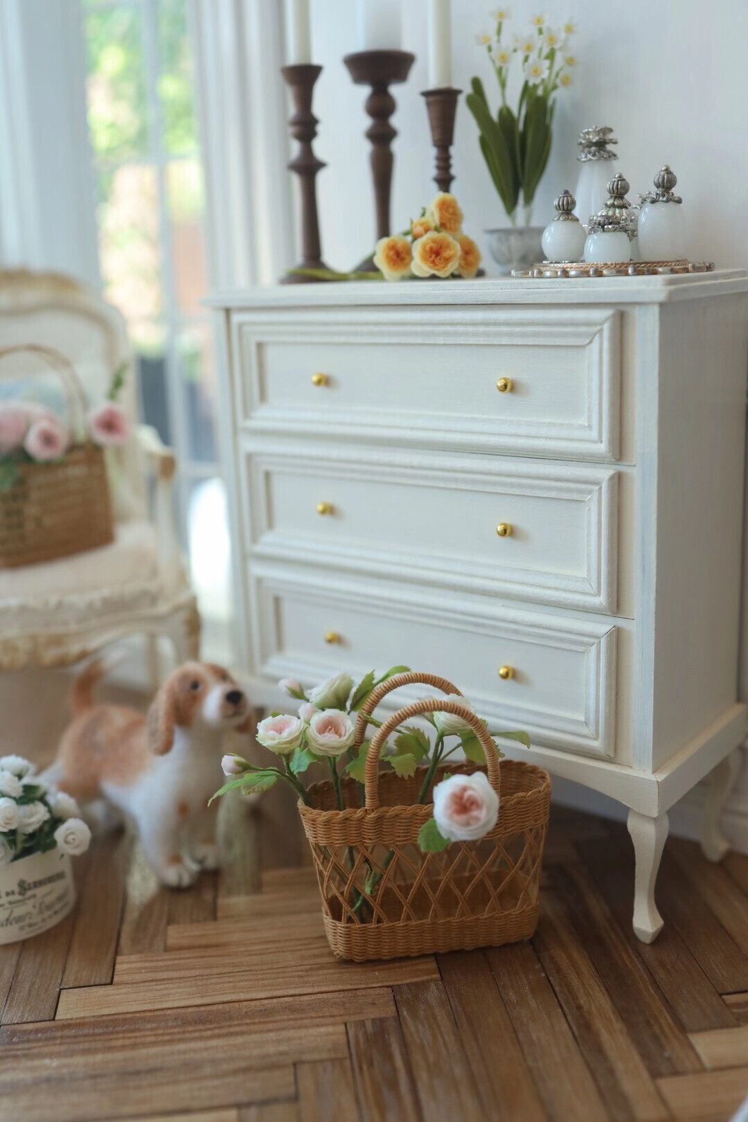 Détails du tiroir de la commode