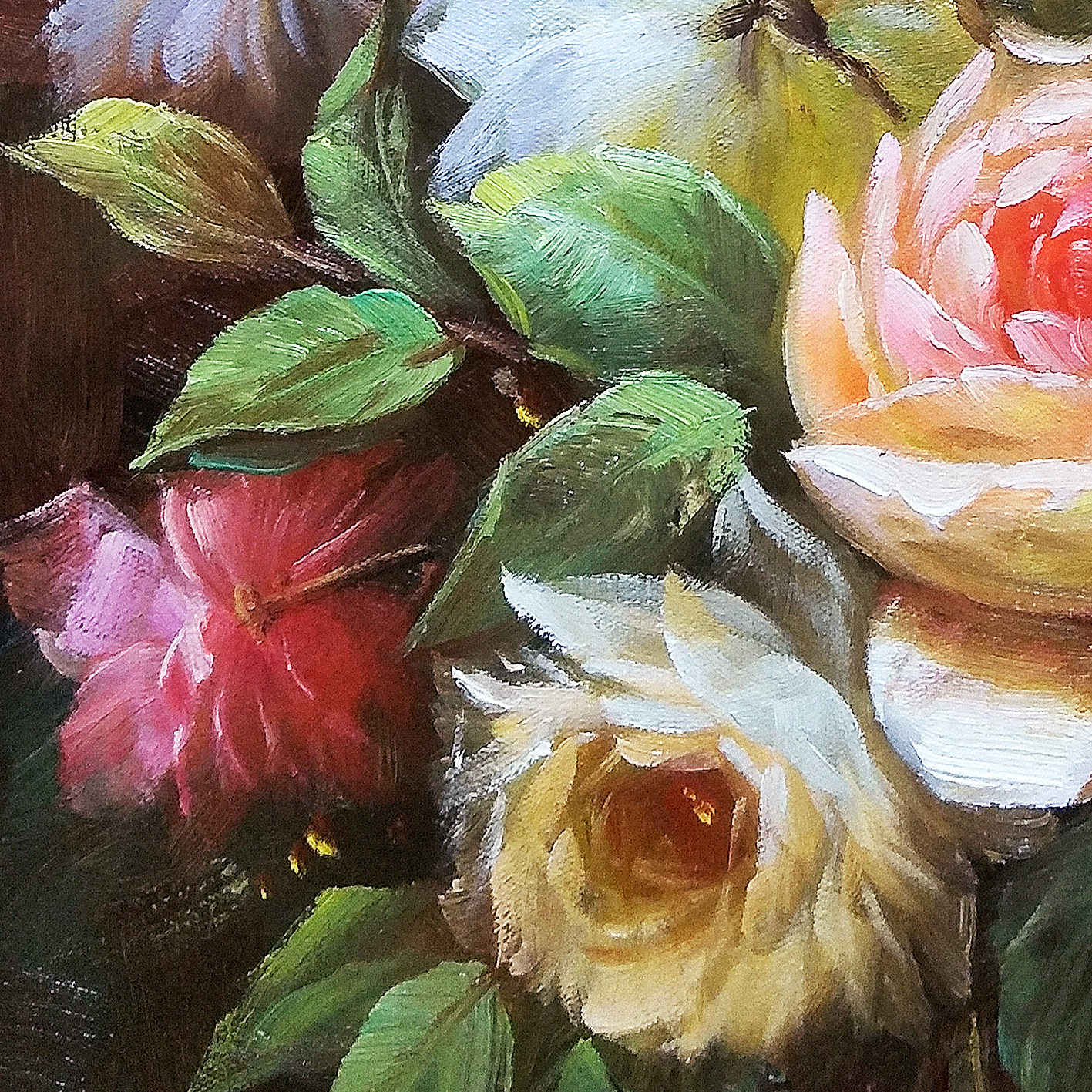 【国家一级美术师】邓玉萍《花》布面油画