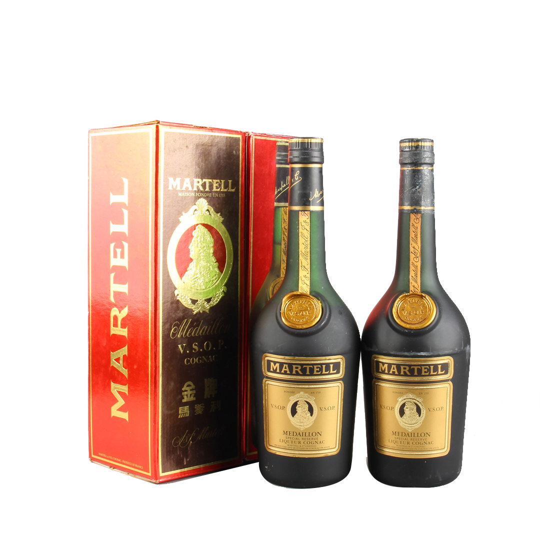 17.【免保】90年代初砂樽金牌马爹利vsop干邑白兰地40度700ml*2