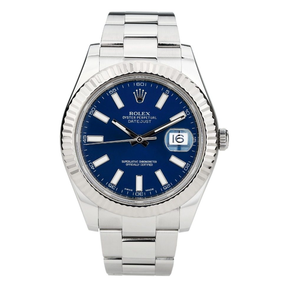 [9.5新]劳力士116334日志型系列白金圈精钢自动机械男表