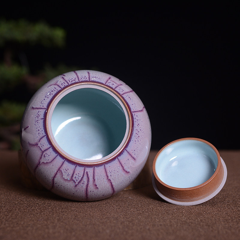 钧瓷茶叶罐【大师个人款】蚯蚓走泥纹 省级陶瓷艺术大师 苗幸伟