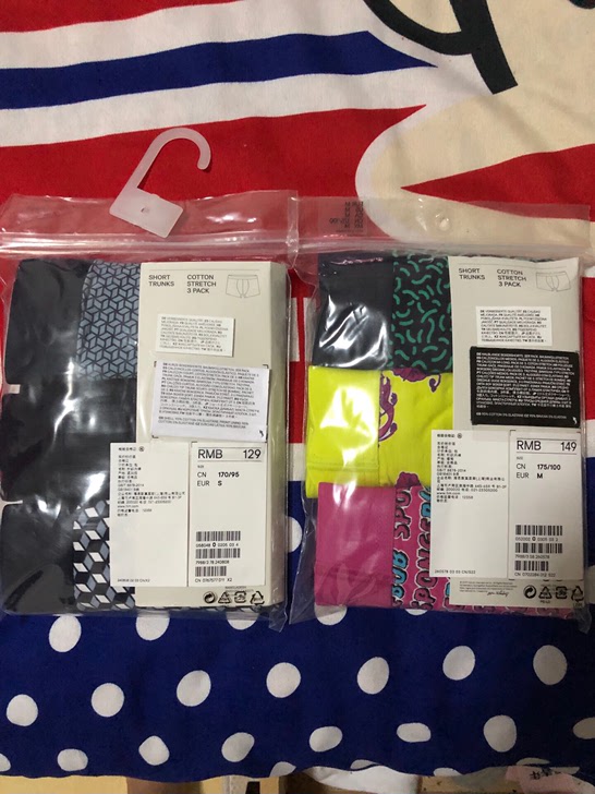 HM平角裤纯棉，全新88一包包邮，一包m，一包s，欧码的，偏
