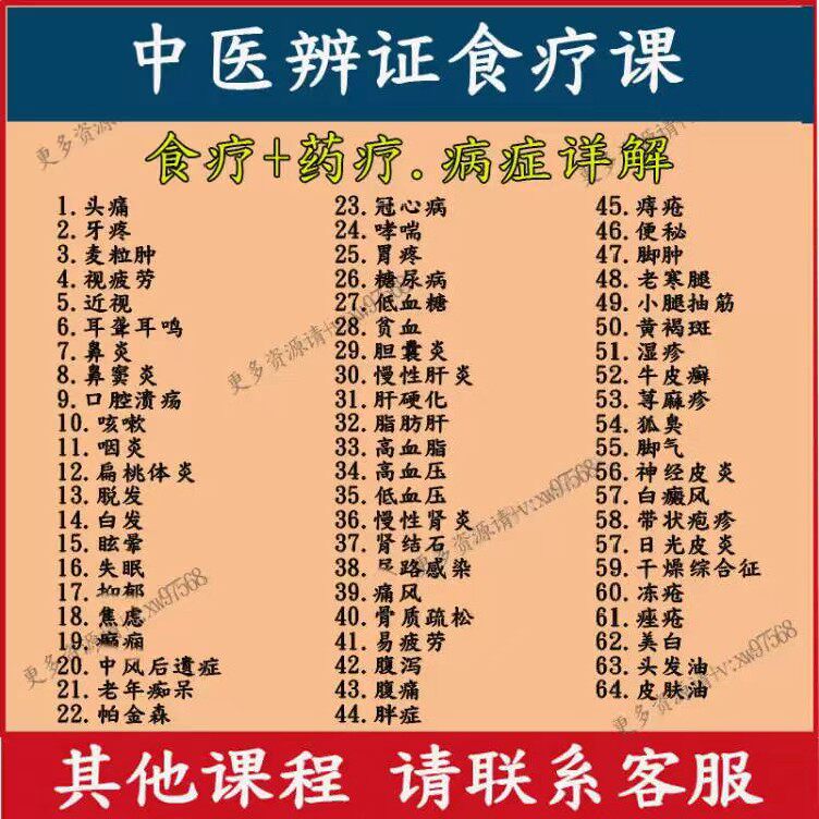 中医辨证食疗课食疗养生中医药膳学自己辨证的食疗课程零基础自学
