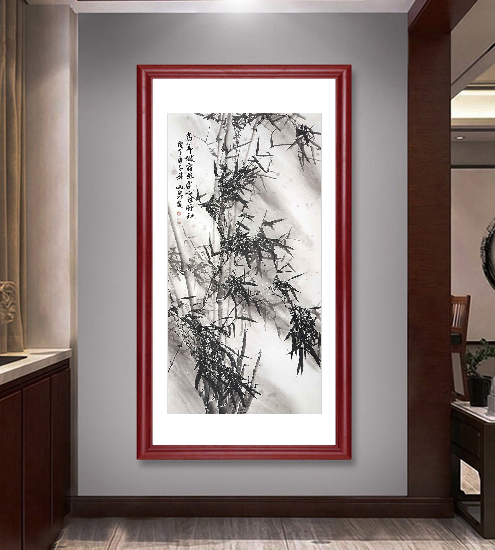 吕山泉 《高节傲霜》免保 花鸟 客厅酒店餐厅挂画