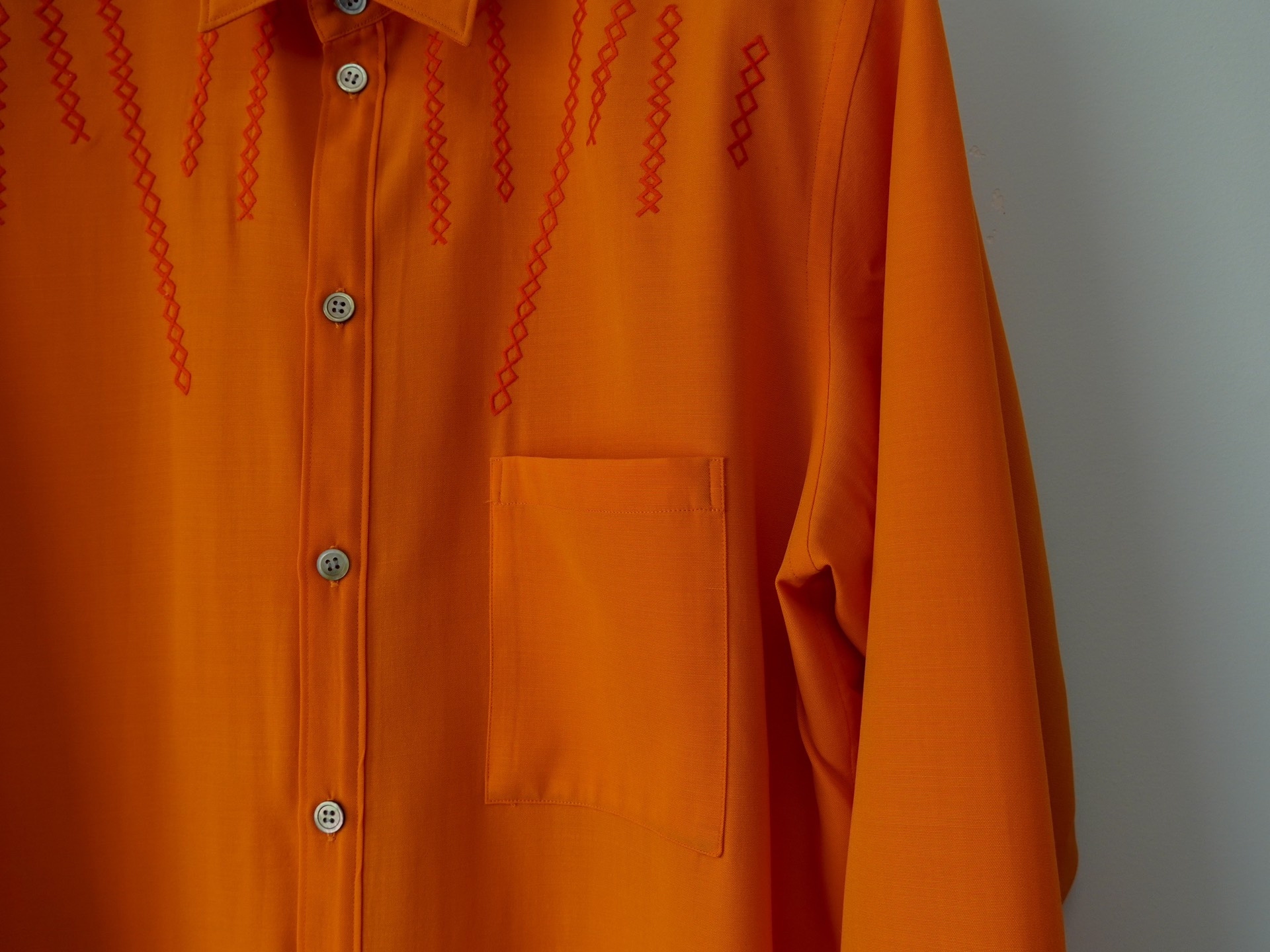 Yohji Yamamoto 1990SS Diamond Embroidery Shirt — detail