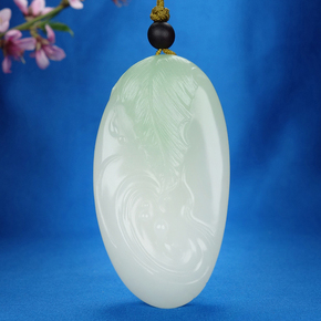 【玉乡精选】省级玉雕大师李旭作品和田玉白玉翠青手把件碗90.