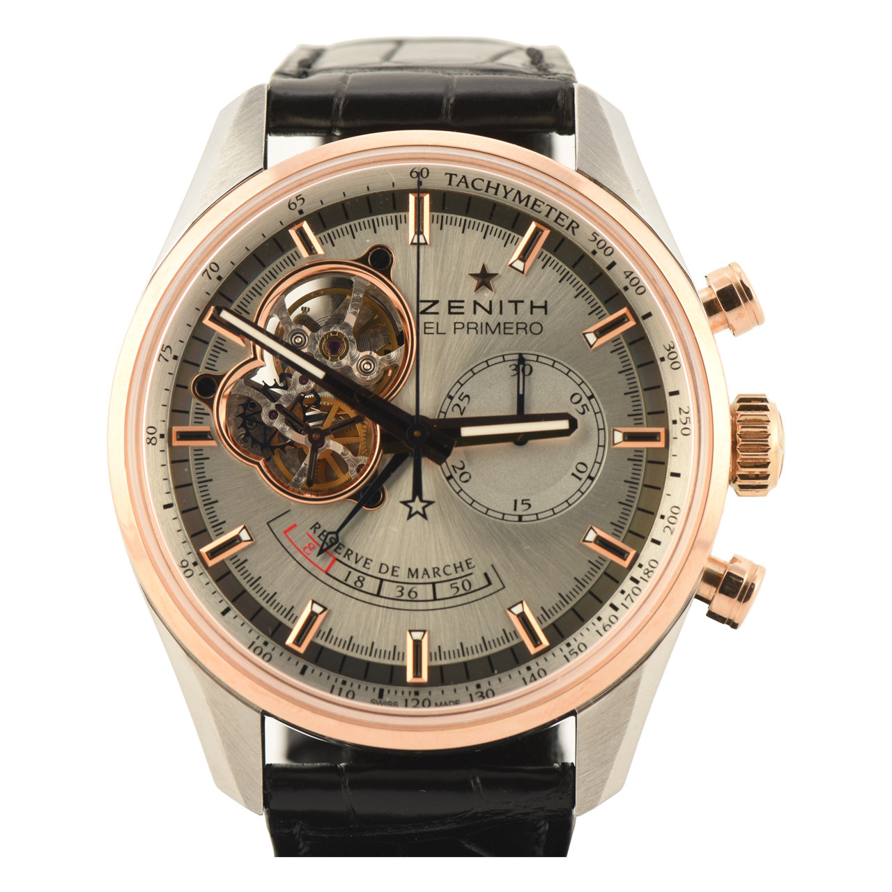 [9.5新]zenith真力时男士间金动显计时自动机械表10015584