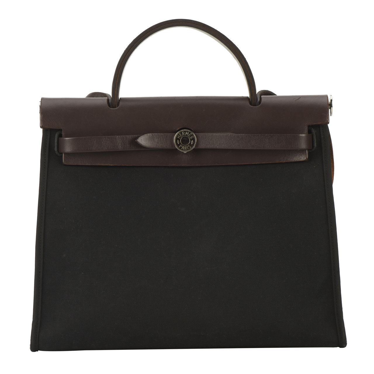 [9.5新]爱马仕hermes女士黑色帆布拼皮两用包x刻31herbag10017218