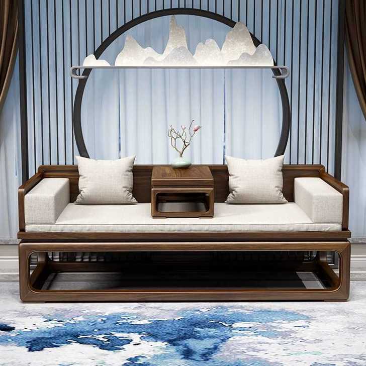 新中式小户型实木现代简约罗汉床沙发塌榻
