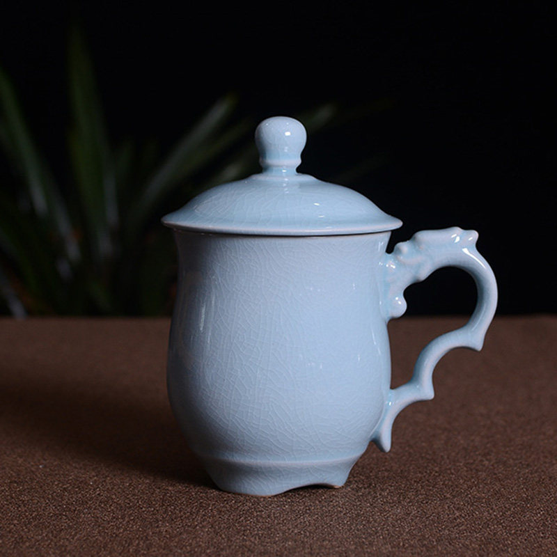 汝瓷 天青龙头杯 河南省陶瓷艺术大师 非遗传承人 王振宇