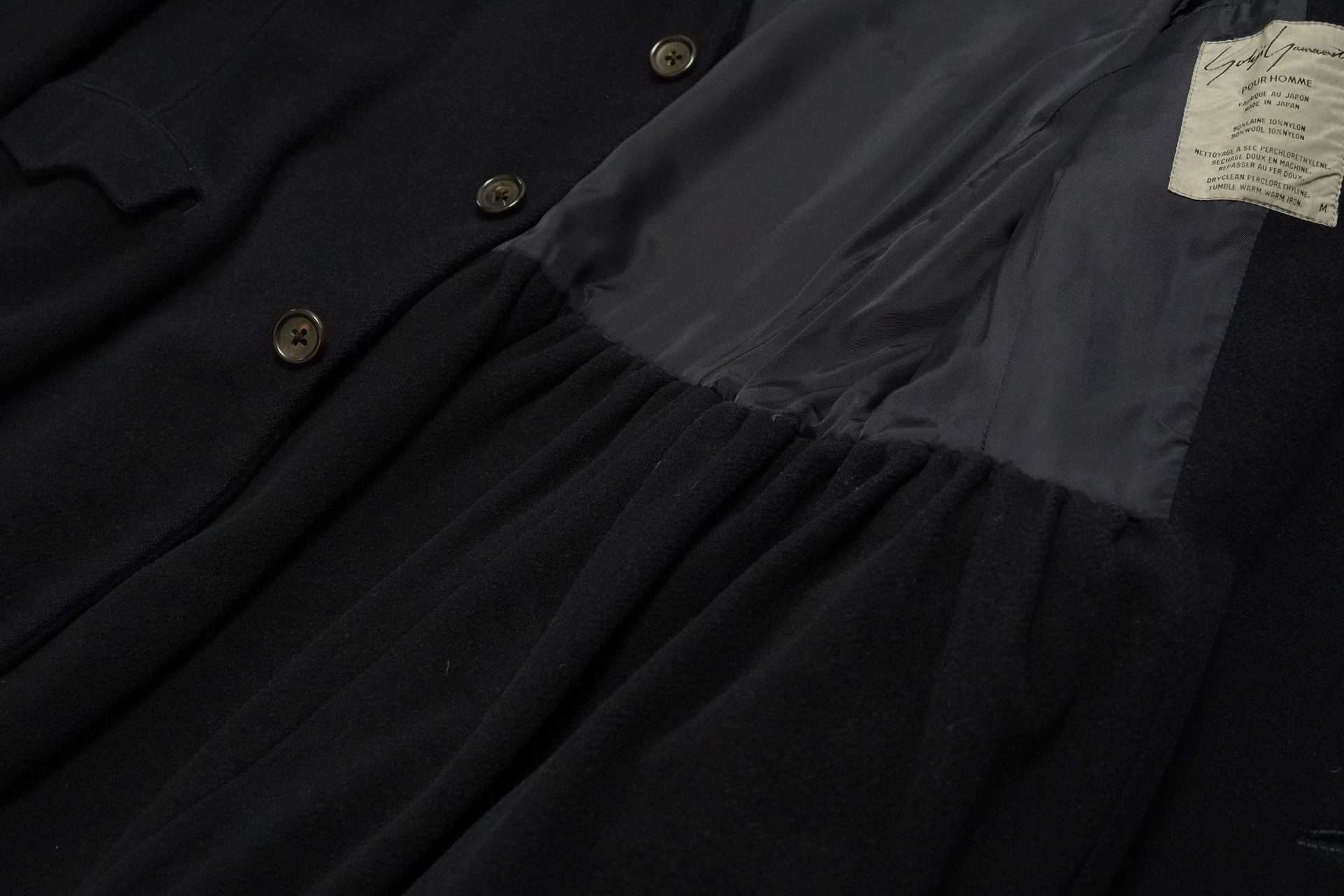 Yohji Yamamoto 87AW Black Wool Coat — label