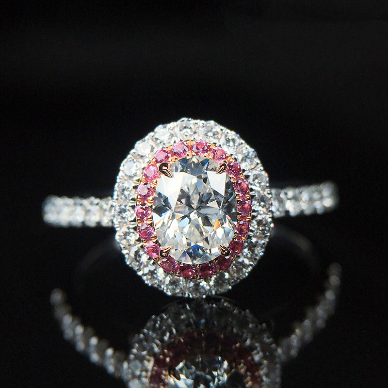 献和昌 主钻0.51克拉 颜色h 净度si2 18k金 椭圆形 钻石戒指