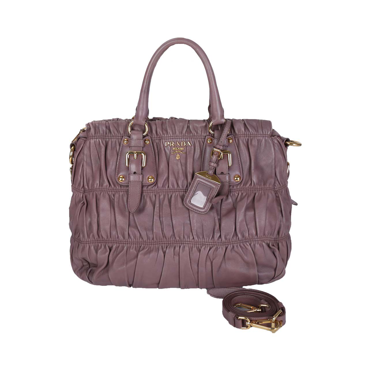 【降价10%】[9.5新]普拉达prada女士褶皱单肩斜挎包bcb1904009