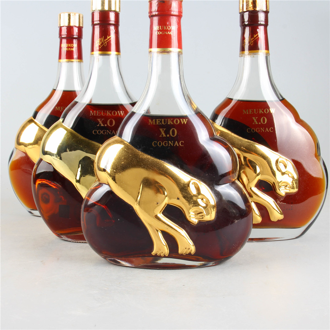 20.【免保】90年代墨高金豹xo干邑 40度700ml*4瓶老洋酒拍卖