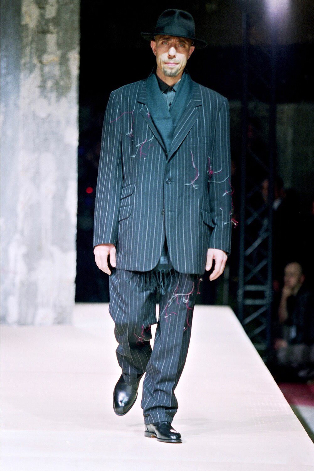 Yohji Yamamoto 03AW Broken Pinstriped Trousers — detail