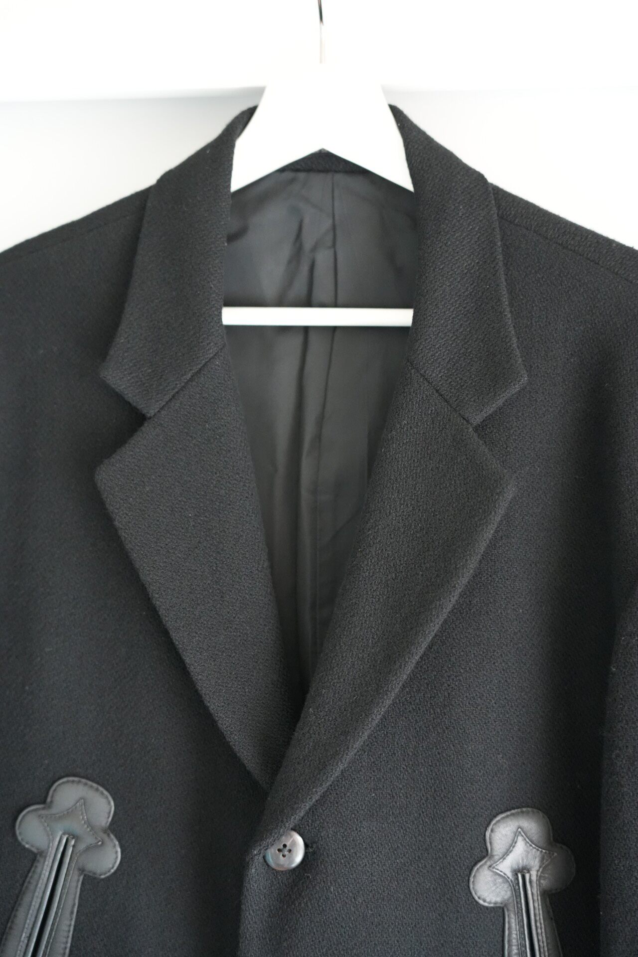 Yohji Yamamoto 88AW Leather Flower Suit — back