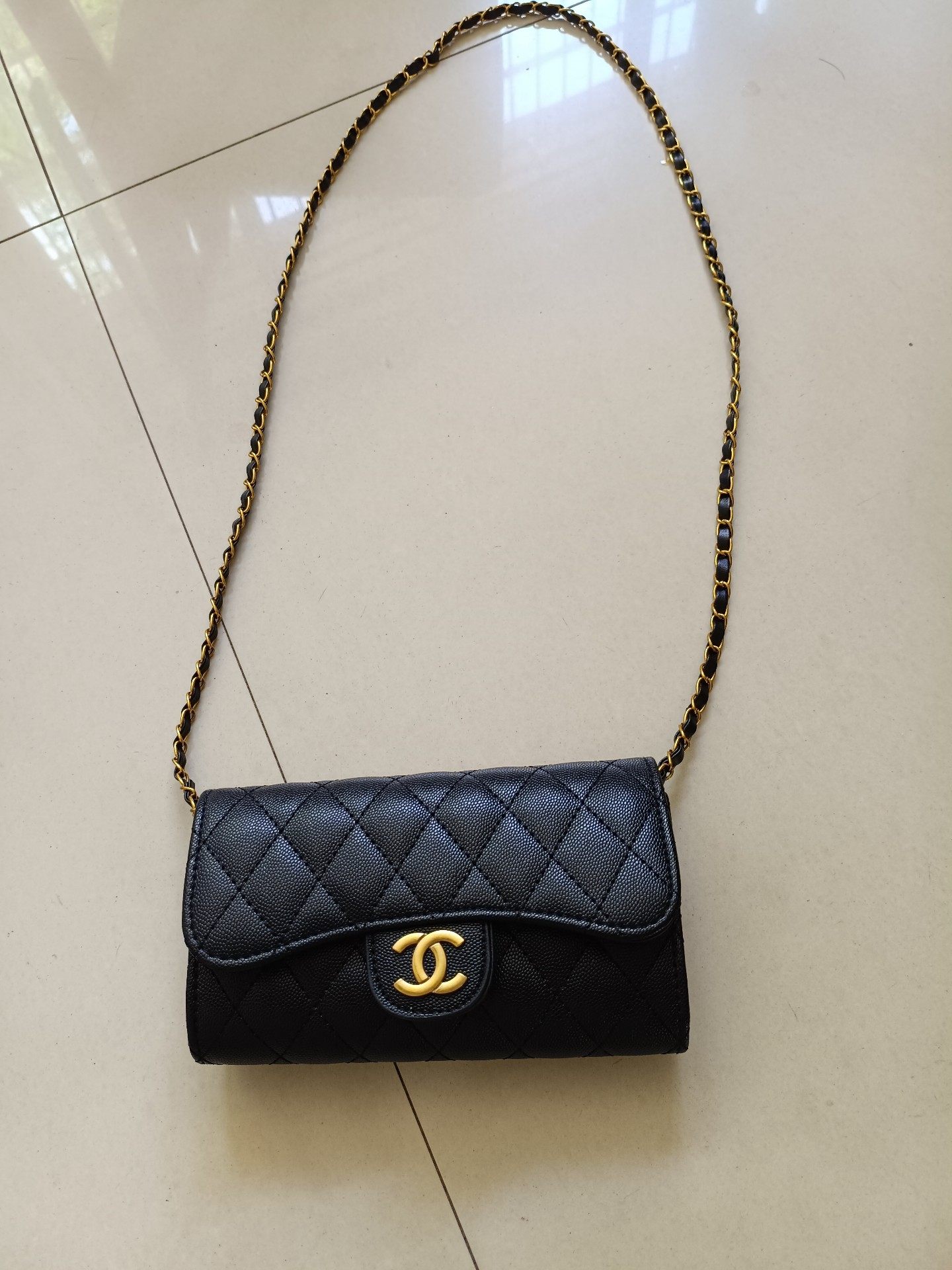 自用全新Chanel香奶奶女士长款鱼子酱钱包