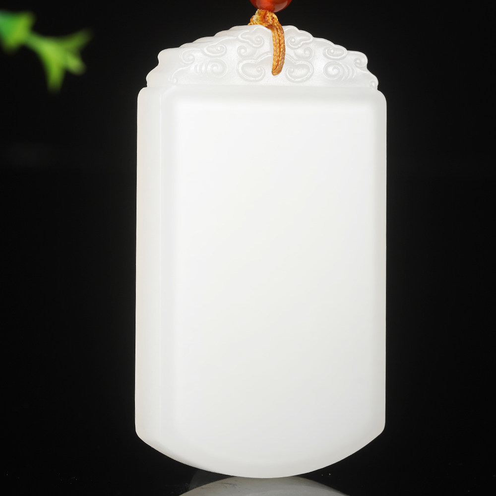 【平平安安】天然正品和田玉白玉平安无事牌挂件玉坠吊牌45.73g