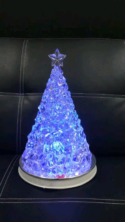 亚克力圣诞树摆件变色LED灯随音乐跳动