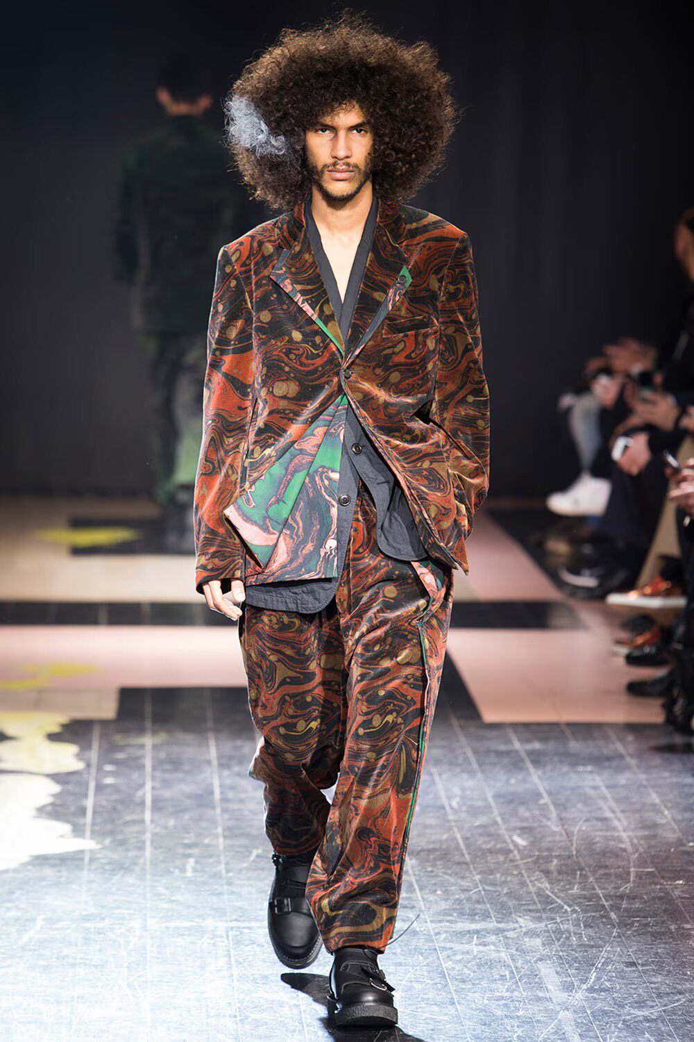 Yohji Yamamoto 15AW Velvet Wide-Leg Pants — front