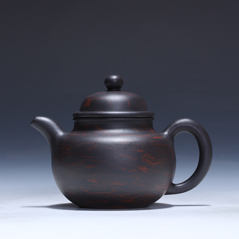 绞泥泰斗 大师吴培林真品 包真包鉴定 黑料 掇球壶 宜兴紫砂壶
