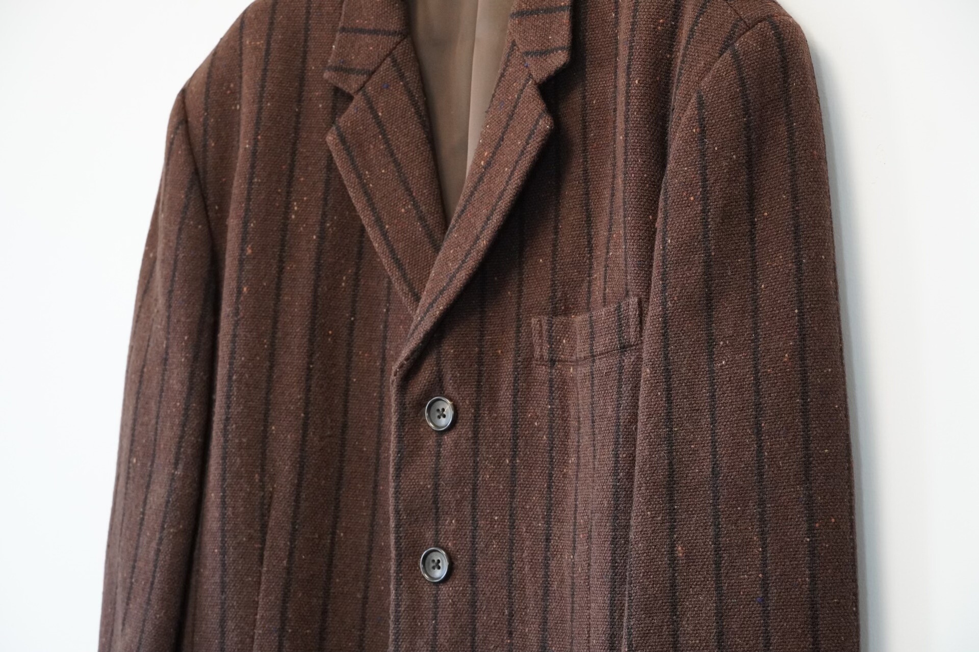 Yohji Yamamoto 93AW Striped Wool Jacket — detail