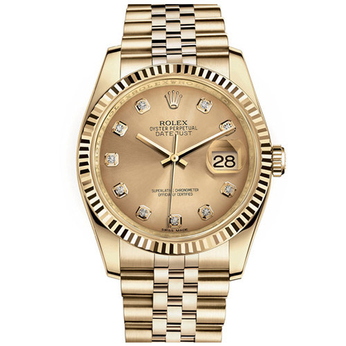 5新]劳力士日志型全黄金大钻自动机械男表 116238