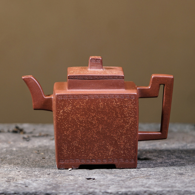 【精选佳器】【中高端推荐】蒋超 金砂四方 宜兴紫砂壶 原矿紫泥