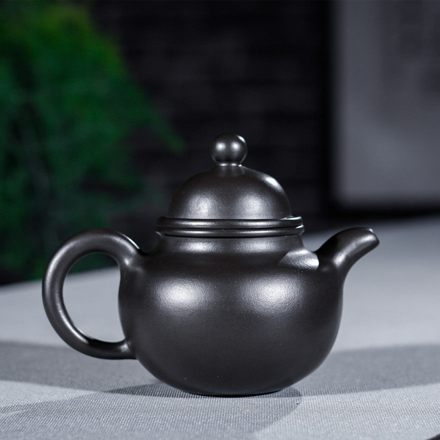 稀有泥料【掇球壶】顶级天青泥 美术员 蒋小明 宜兴紫砂壶 纯手工