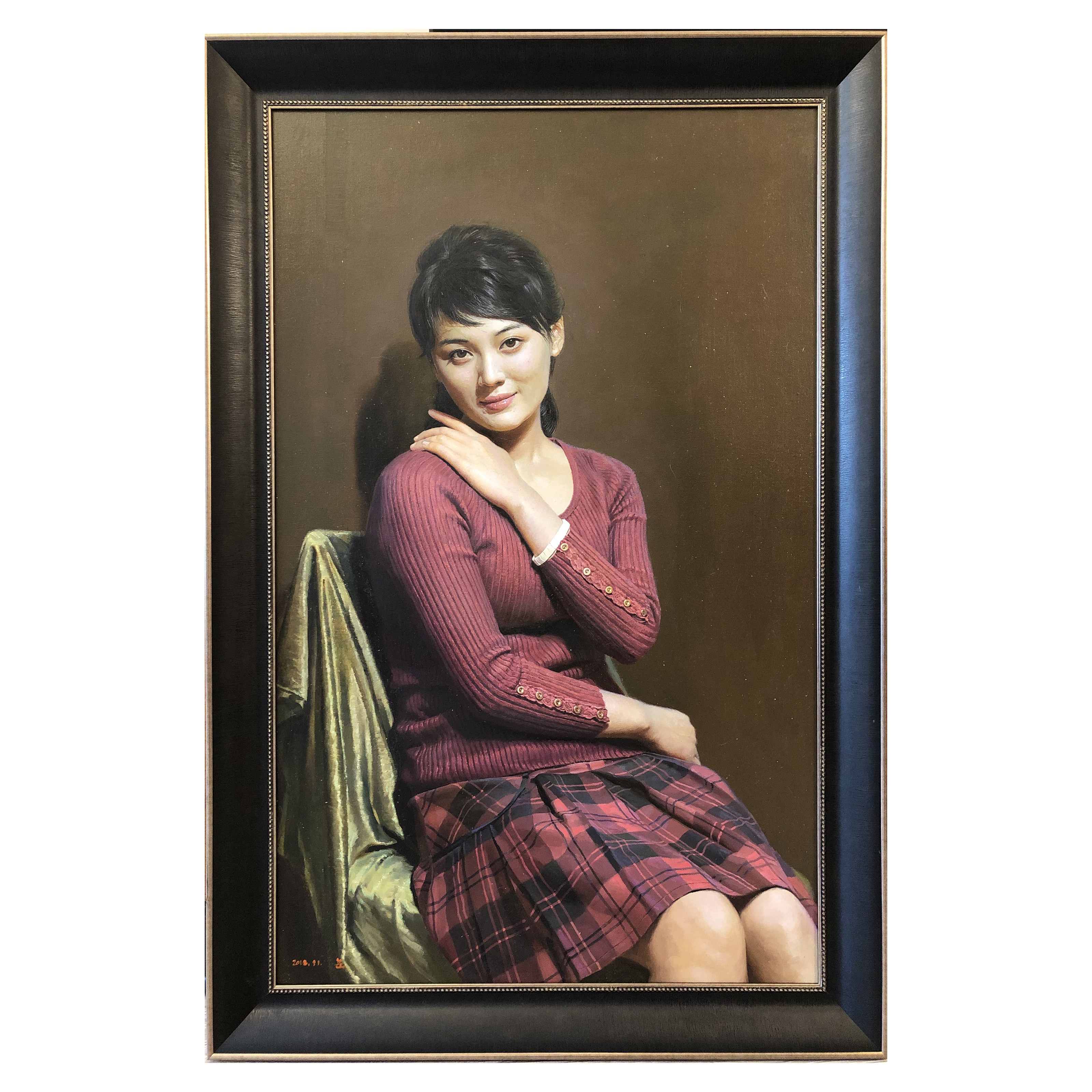 视频看货 朝鲜油画 一级画家 姜哲勋《真实》万寿台创作社 带框