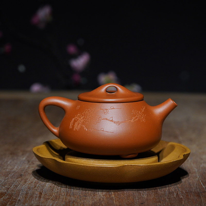国高工许老师 全手工景舟石瓢(梅)正宗原矿小红泥名家紫砂壶