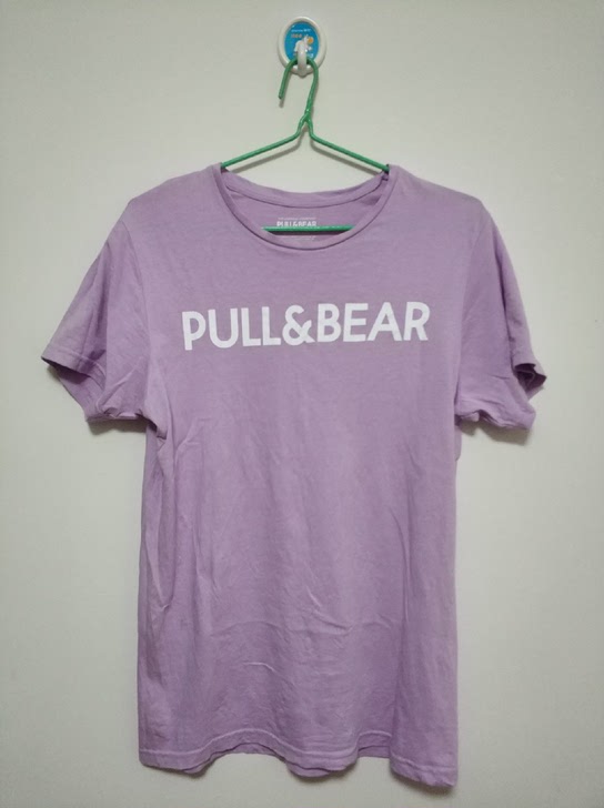 PB拉熊基本款T恤浅紫色S码当季新品，穿着小一码