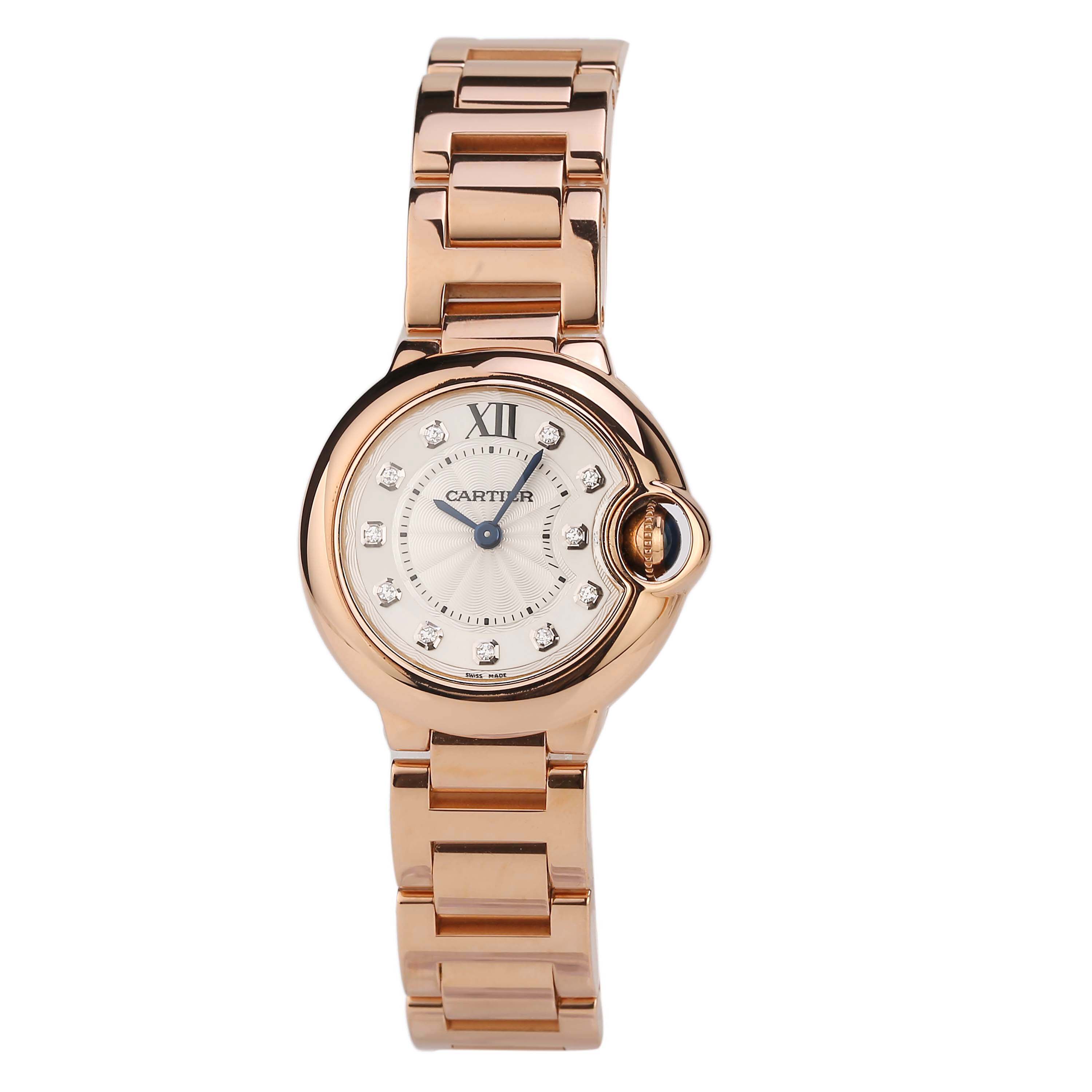 [9.5新]卡地亚we902025蓝气球系列玫瑰金原镶时标钻石英女士手表