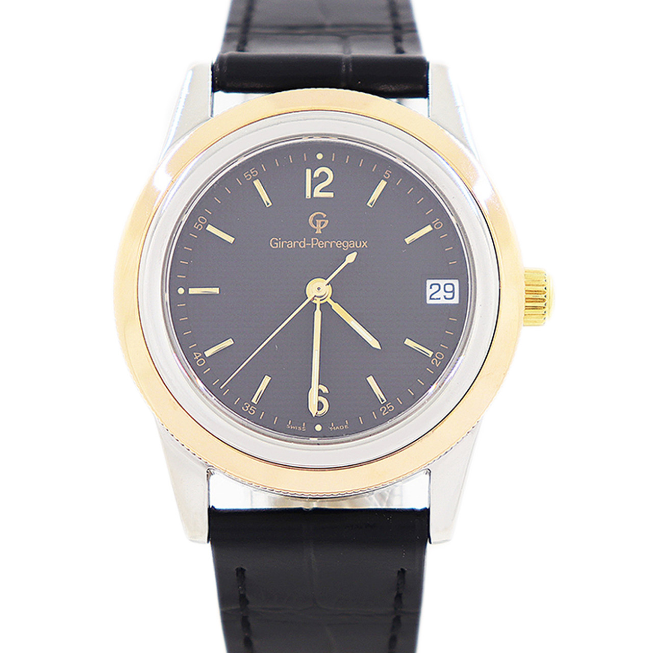 [无保留价][9.5新]芝柏18k黄金自动机械 芝柏正品中性表 大牌捡漏