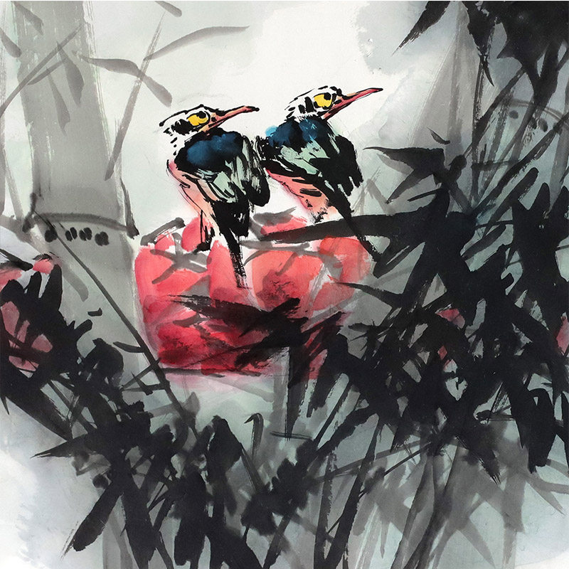 无保留价 刘国卿1.8米《竹报平安》李苦禅弟子中美协会员0358 - 拍卖