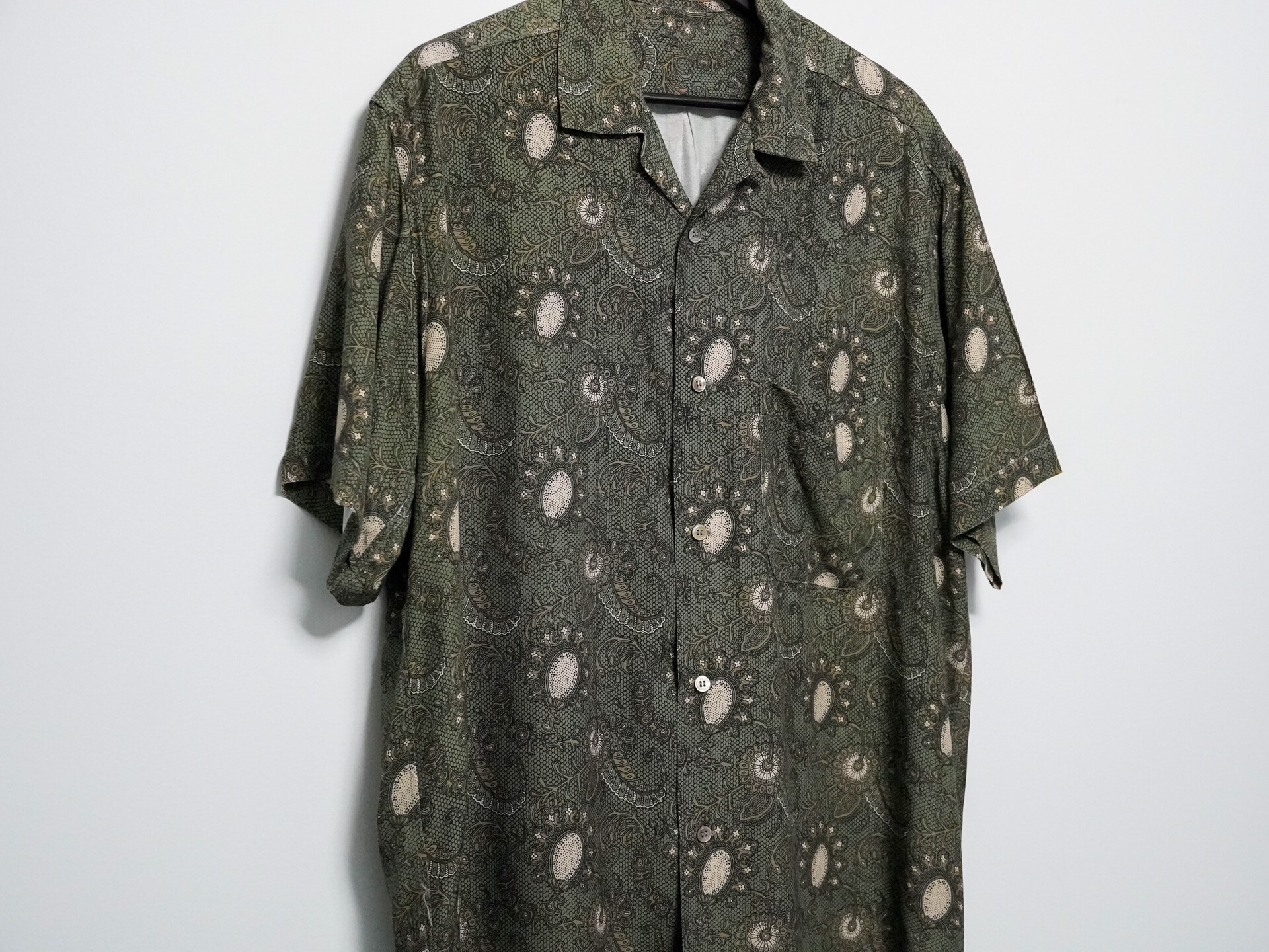 Yohji Yamamoto 1980s Tree of Life Short-Sleeve Shirt — label