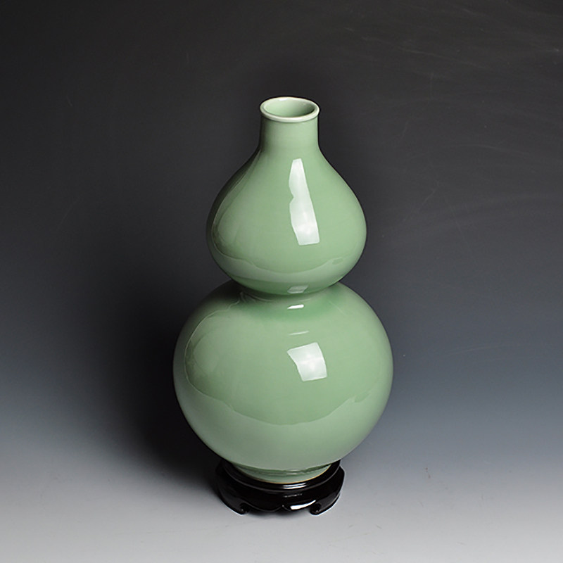 陈先明葫芦瓶龙泉青瓷花瓶家居客厅装饰品招财现代时尚收藏摆件
