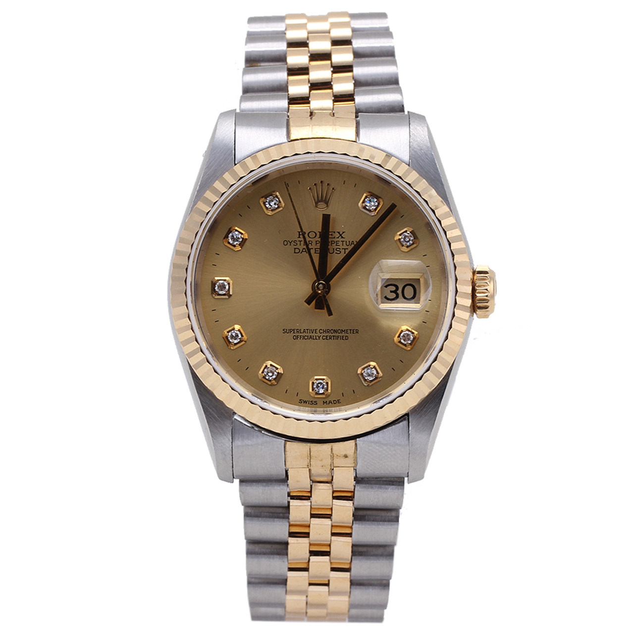 [9.0新]劳力士-16233精钢间金 后镶大钻自动机械男表